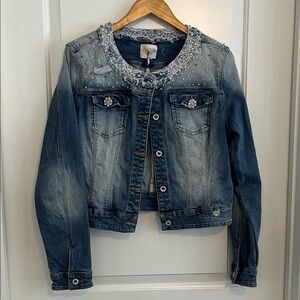 Fracomina Jeans Denim embellished Jacket size xl